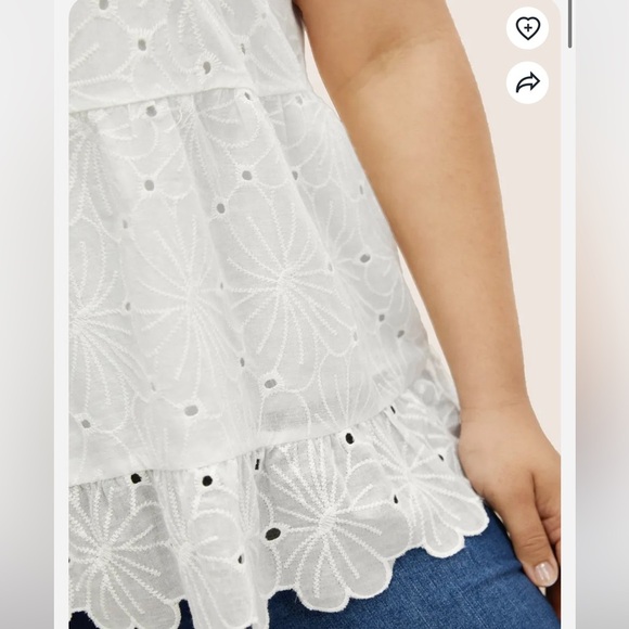 BloomChic Plus Size 2XL Solid Floral Cotton Blended Cami Top us18-20 - Picture 5 of 6